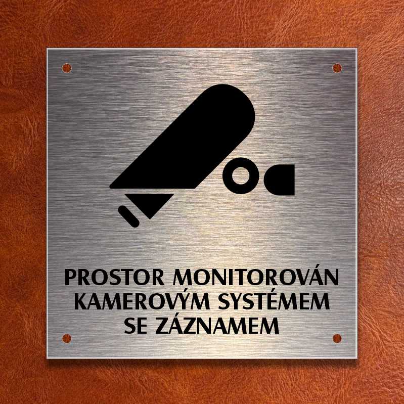 Piktogram Kamera se záznamem, stříbrná + otvory - Exteriér